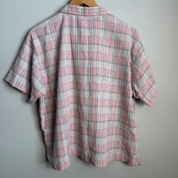 Keneth Too Women's 2X Crepe‎ Button Up Collared Camp Shirt Short Sleeve Resort - Picture 6 of 12